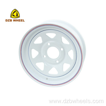 14x5.5 8 Spoke Chrome Trailer Wheel Rims